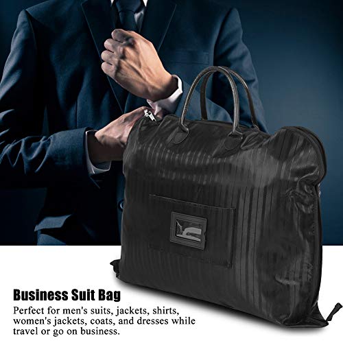 Fdit Travel Storage Bag, Business Suit Carrier Travel Storage Bag Garment Hanging Clothes Protector featuring Handle and Large Pockets for Men Women (Black)4