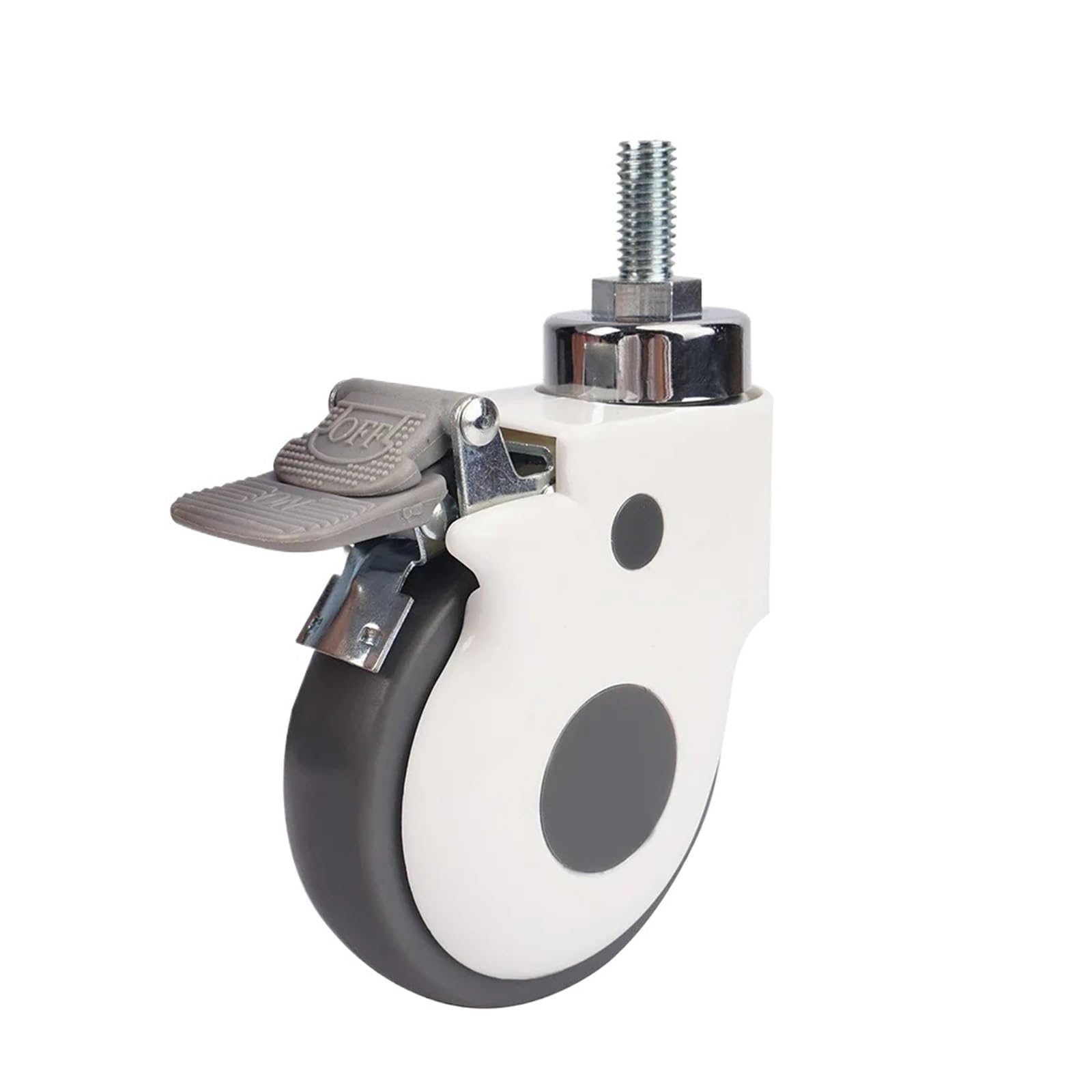 MXXDMOPD 1 Piece/3 inch M12 Screw TPR Caster Swivel Wheel(With brake)