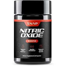 Snap Supplements Nitric Oxide Supplement with L-Arginine to Support Energy, Quick Recovery, Heart Health, Muscle Growth & Circulation, 60 Vegetarian Capsules (1 Month Supply)