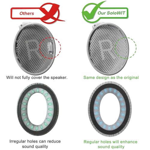 SoloWIT Professional Earpads Cushions for Bose QuietComfort 35 (QC35) and Quiet Comfort 35 II (QC35 II) Over-ear Headphones, Ear Pads Replacement with Softer Leather, Noise Isolation Foam - PL Silver - Image 5