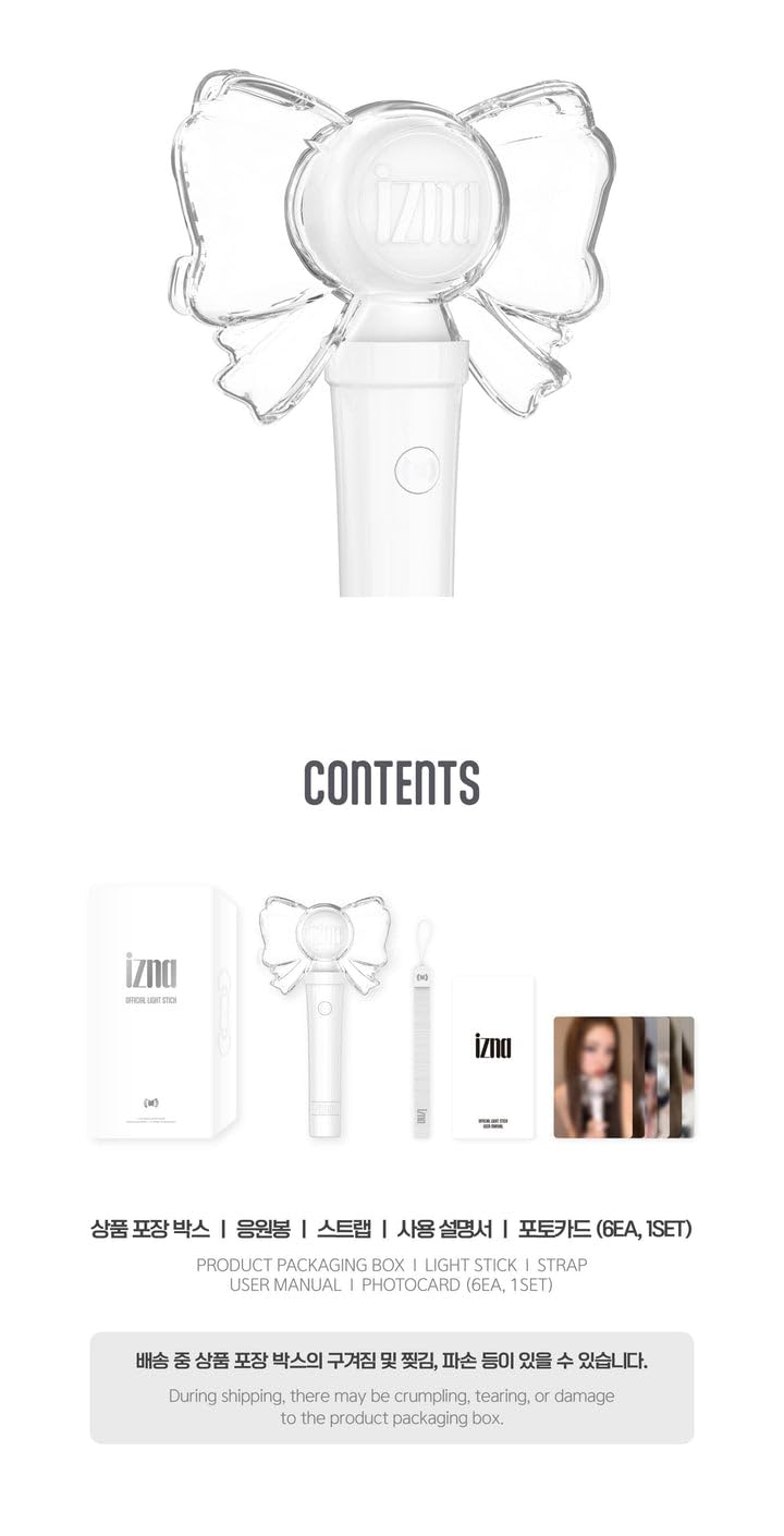 Amazon.com: IZNA - OFFICIAL LIGHT STICK + 6 Selfie Photocards Set