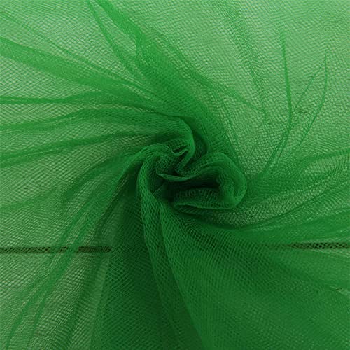 Image of Multi Purpose Solid Nylon Soft Net Combination Fabric - for Wedding, Parties, Costumes, and Decoration (32.8 x 4 Feet, Dark Green)