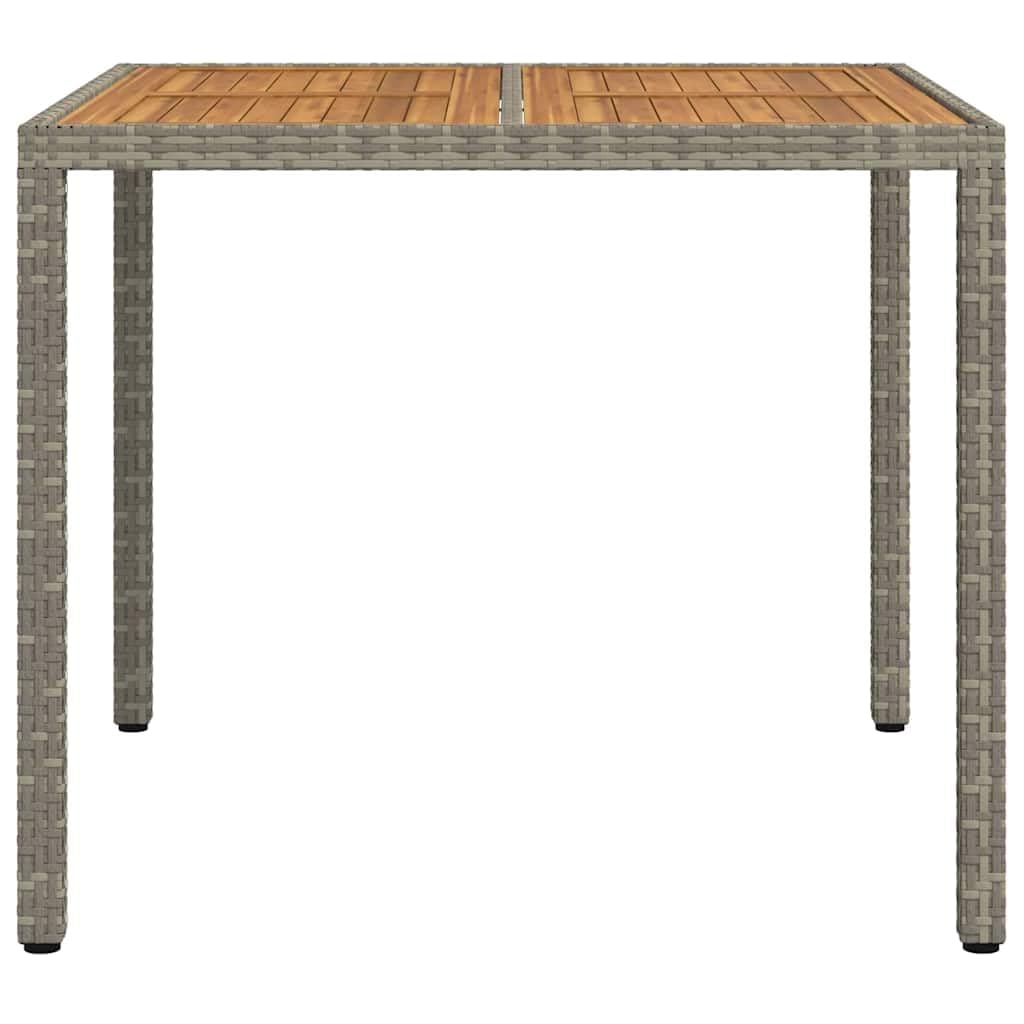 Mesa de jardín de polirratán, 90 x 90 x 75 cm, estable, resistente a la intemperie, fácil de limpiar, extensible, para jardín, terraza, balcón, exterior, salón