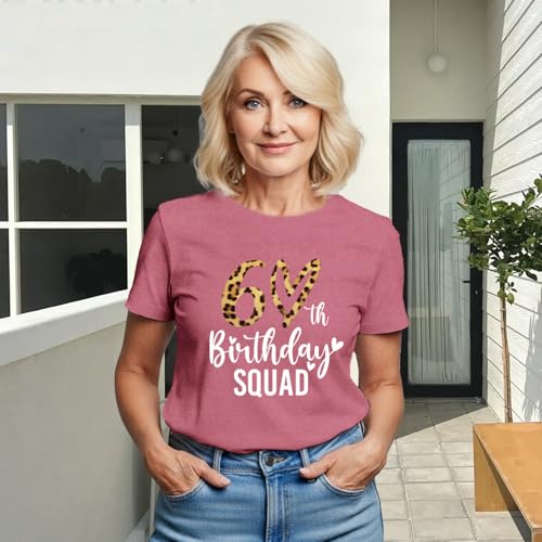 Birthday Shirts for Women 60th Birthday Queen T-Shirt 60 Leopard Printing Tee Tops3