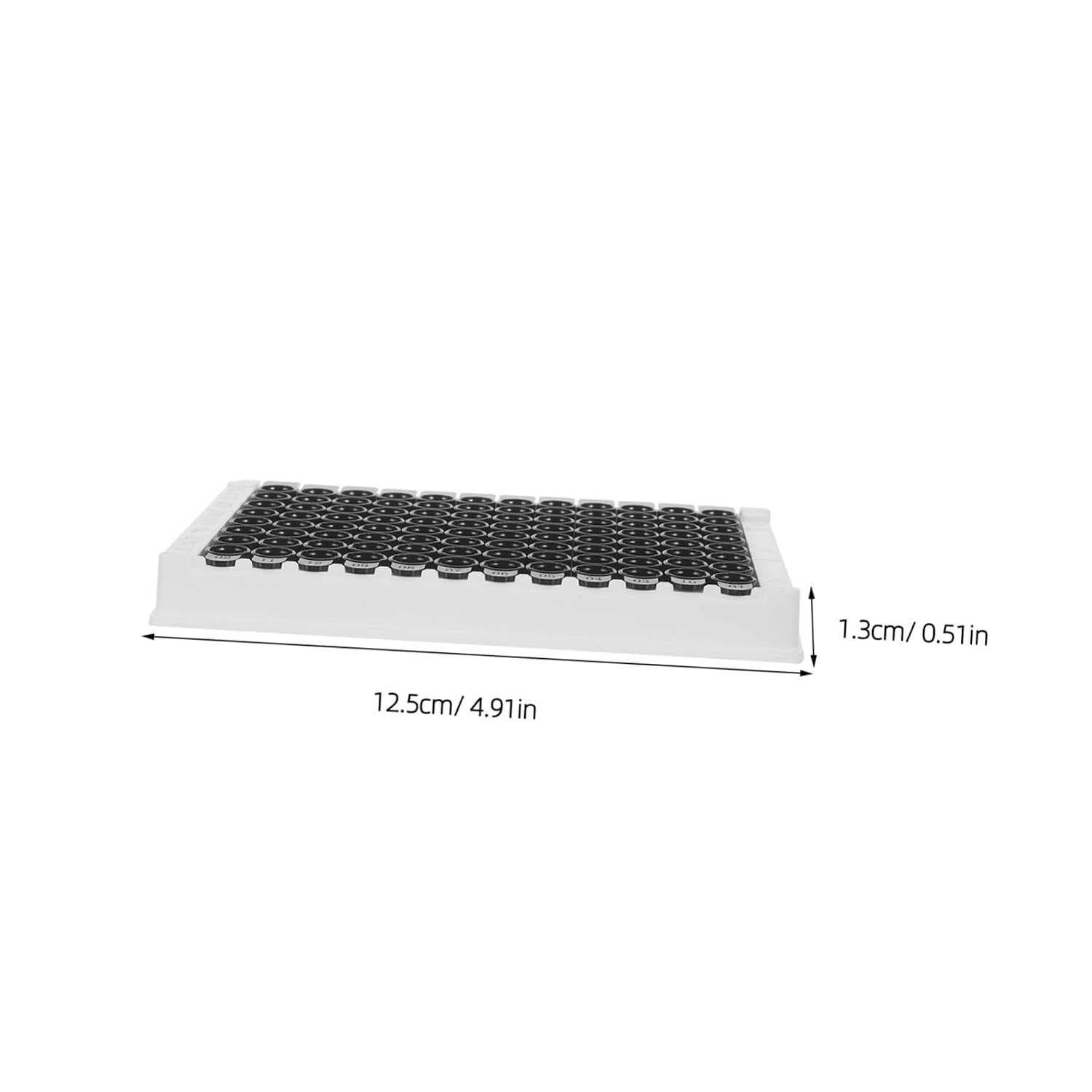 FUOYLOO Detachable 96-Well Plate with Black Bottom, 360μl Capacity Per Well, Medium-Binding Plastic Microplate for Lab Automation and Chemical Analysis, Compatible with Microplate Readers