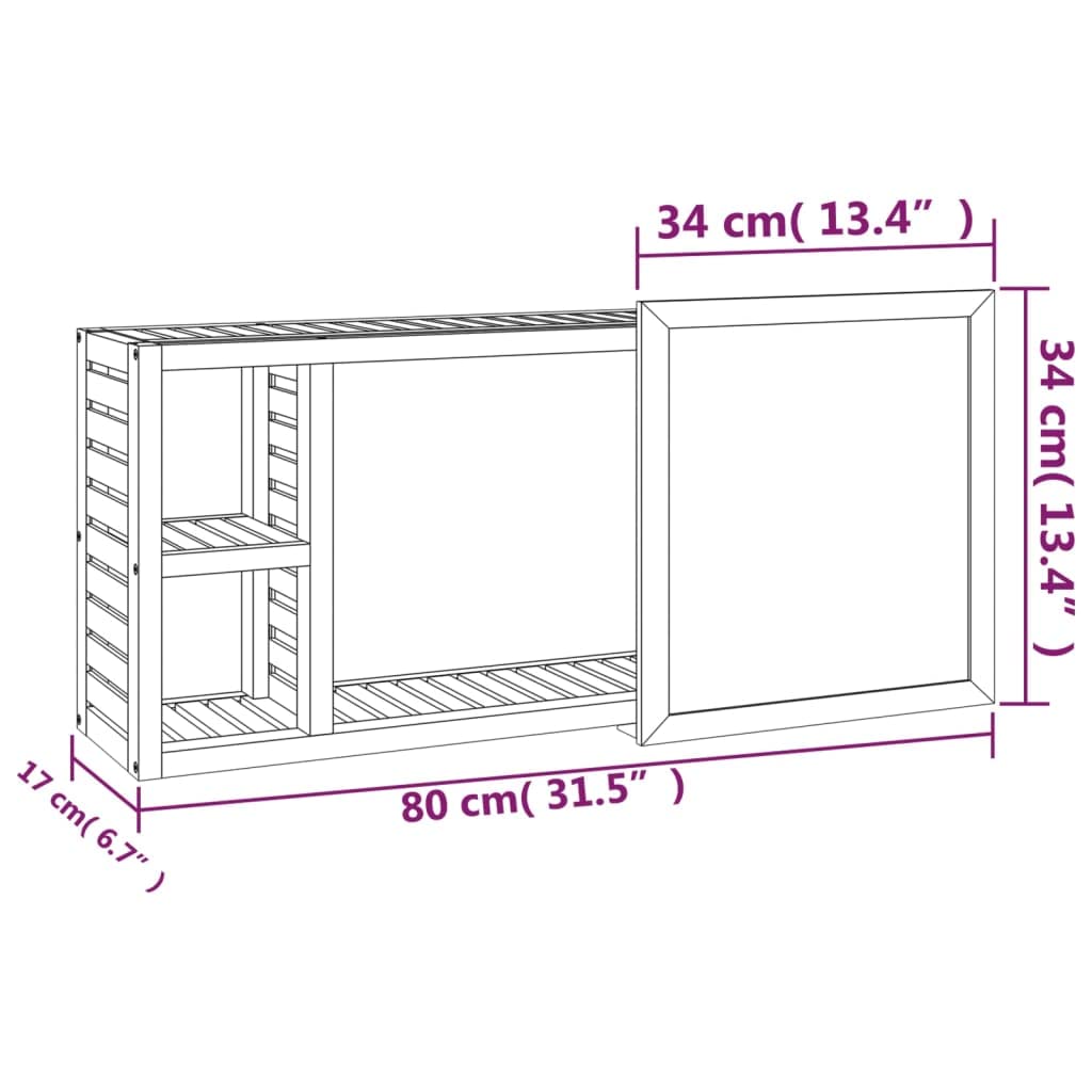 Spiegelschrank 80x17x34 cm Massivholz Nussbaum - Eleganter Badezimmerschrank mit Schiebespiegel und 3 Fächern - Wandmontierter Badschrank für Badzubehör und Kosmetik