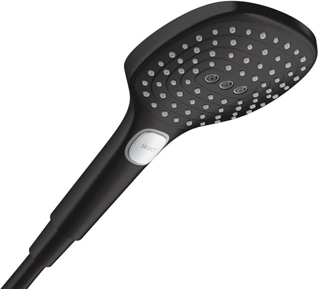 hansgrohe Raindance Select E Głowica prysznicowa 120, Słuchawka Prysznicowa z 3-strumieniowa, czarny matowy, 26520670