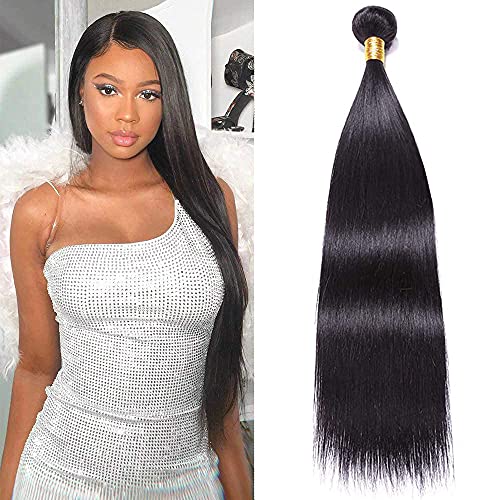 ZIYU Hair Brazilian Virgin Human Hair 9A Grade Straight Hair 1 Bundle 95-100g/pc Unprocessed Hair Weft Extensions Natural Black Color (14")