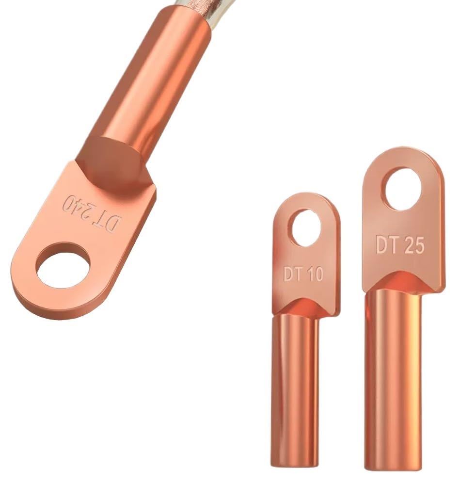Terminal de cable DT-300, empalme de cobre estañado, conector de cable con orificio for perno, 5 unidades