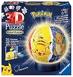 Ravensburger - 3D Puzzle Nightlamp Pokemon, Puzzle Ball con Luces, 72 Piezas, 6+ Años
