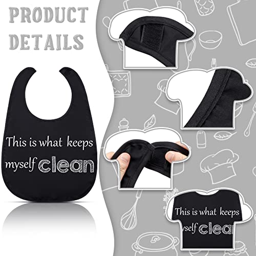 Zhanmai 4 Pcs Funny Large Adult Bibs Washable Waterproof Dining Clothing Protectors For Women Men Eating Feeding (Stylish Style) #TOP2