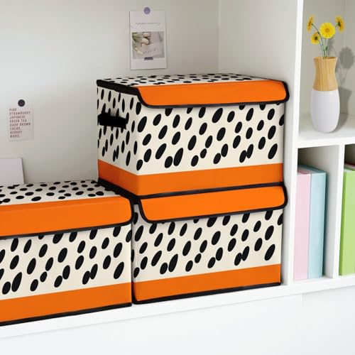 Image of Stackable Storage Bins with Lids,Closet Organizers Fabric Box for Home and Office,Blanket Clothes Organizers,Under Bed Storage Containers 3 Pack