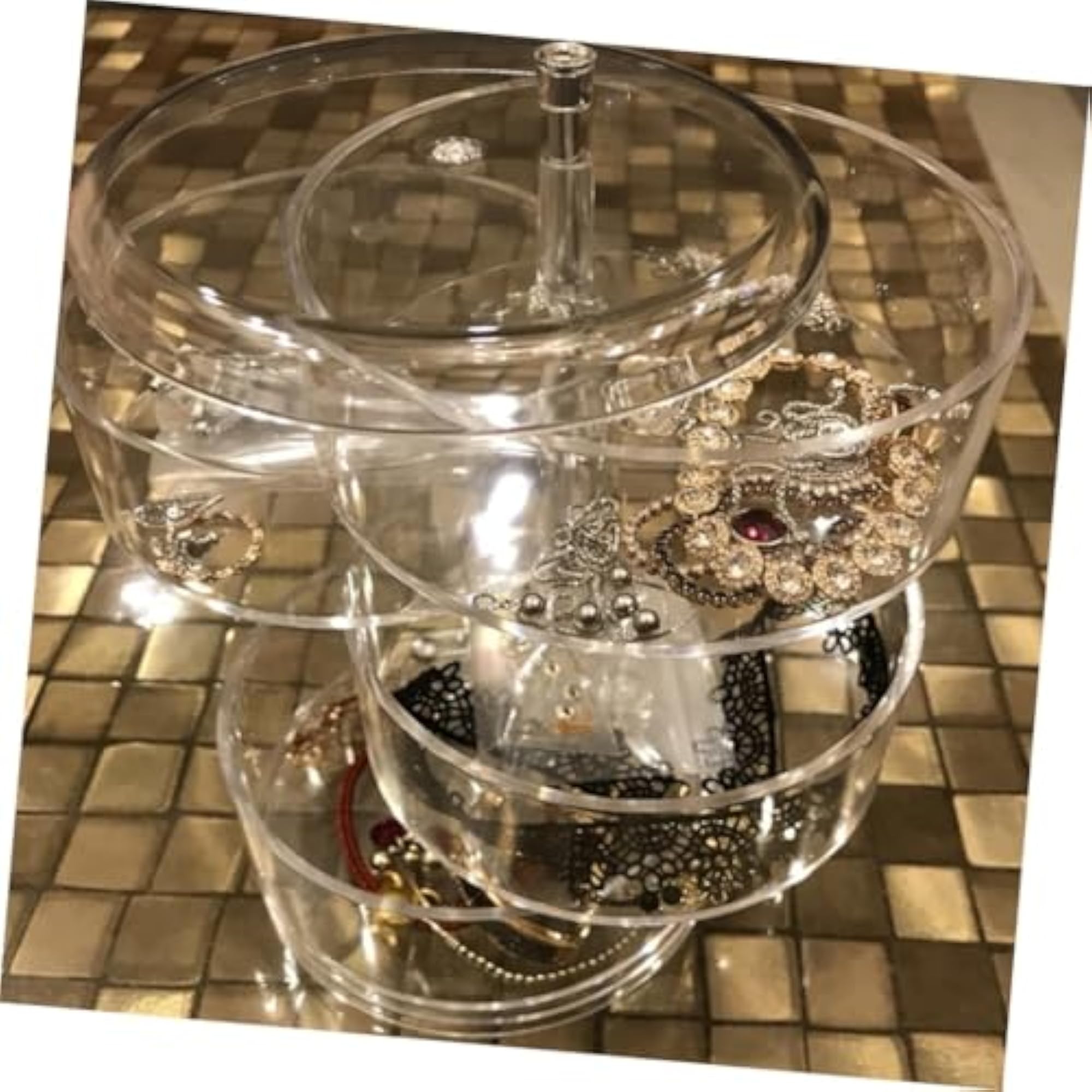 2pcs Transparent Plastic Jewelry Storage Box