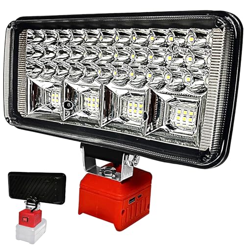 bycpower Akku Lampe für Einhell 18V PXC Power X-Change 90W 6800LM Kabellose Arbeitsleuchte 2 Modi LED Akku Strahler mit 2 USB-Aufladung Tragbares Flutlicht für Baustelle Camping Autoreparaturen