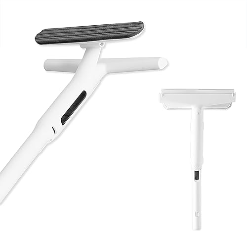 Eyliden Rasqueta de ventana función patentada de colección de agua limpiador de ventanas 2 en 1 espátula de goma de doble cara y esponja de