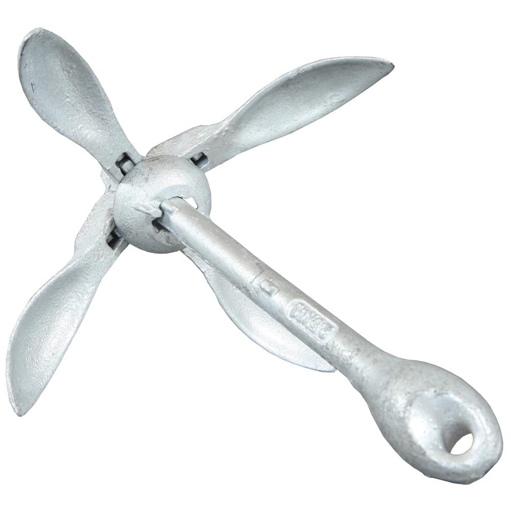 HIBO Regenschirmanker - Faltbarer verzinkter Bootsanker für einfachen Transport - Erhältlich in 1,5 kg bis 12 kg - Ideal für Bootsliebhaber und Wassersportler
