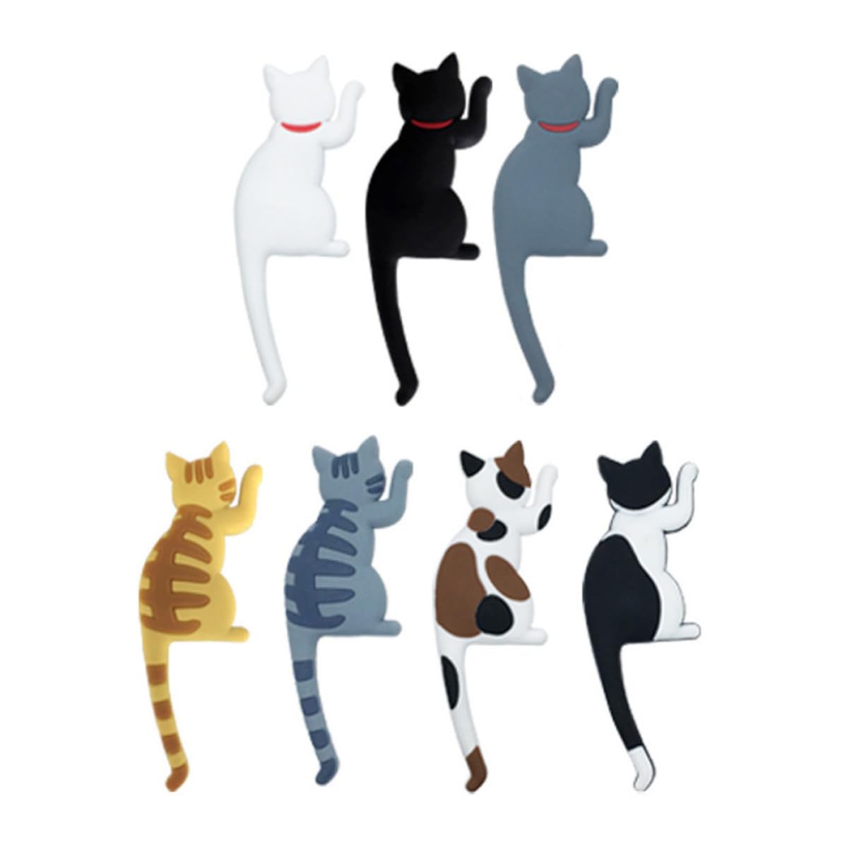 Imanes de nevera flexibles y magnéticos IMIKEYA de sujeción firme con 7 siluetas de gatos decorativos