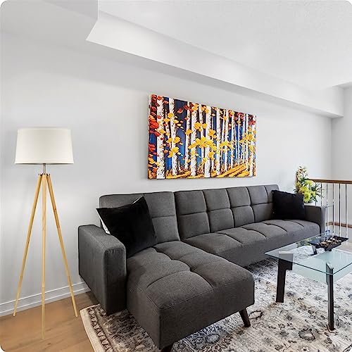 Kira Home Grace 60.5" Mid Century Modern Tripod Led Floor Lamp + Energy Efficient 9W Bulb, Wooden Tripod Legs + White Shade #TOP2