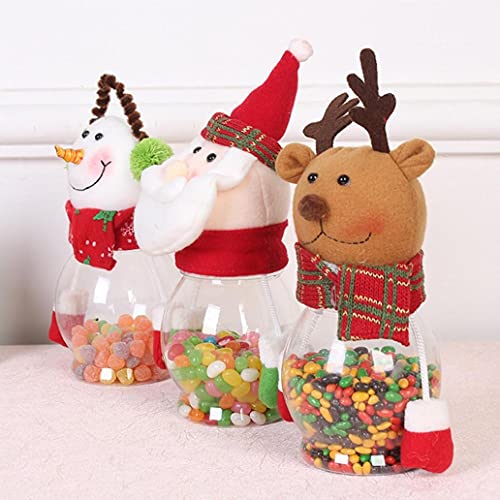 Yililay Christmas Candy Jar Food Storage Container Kerst Santa Transparante Plastic Koekjespot Gift Flessenhouder Kerst… - Afbeelding 4