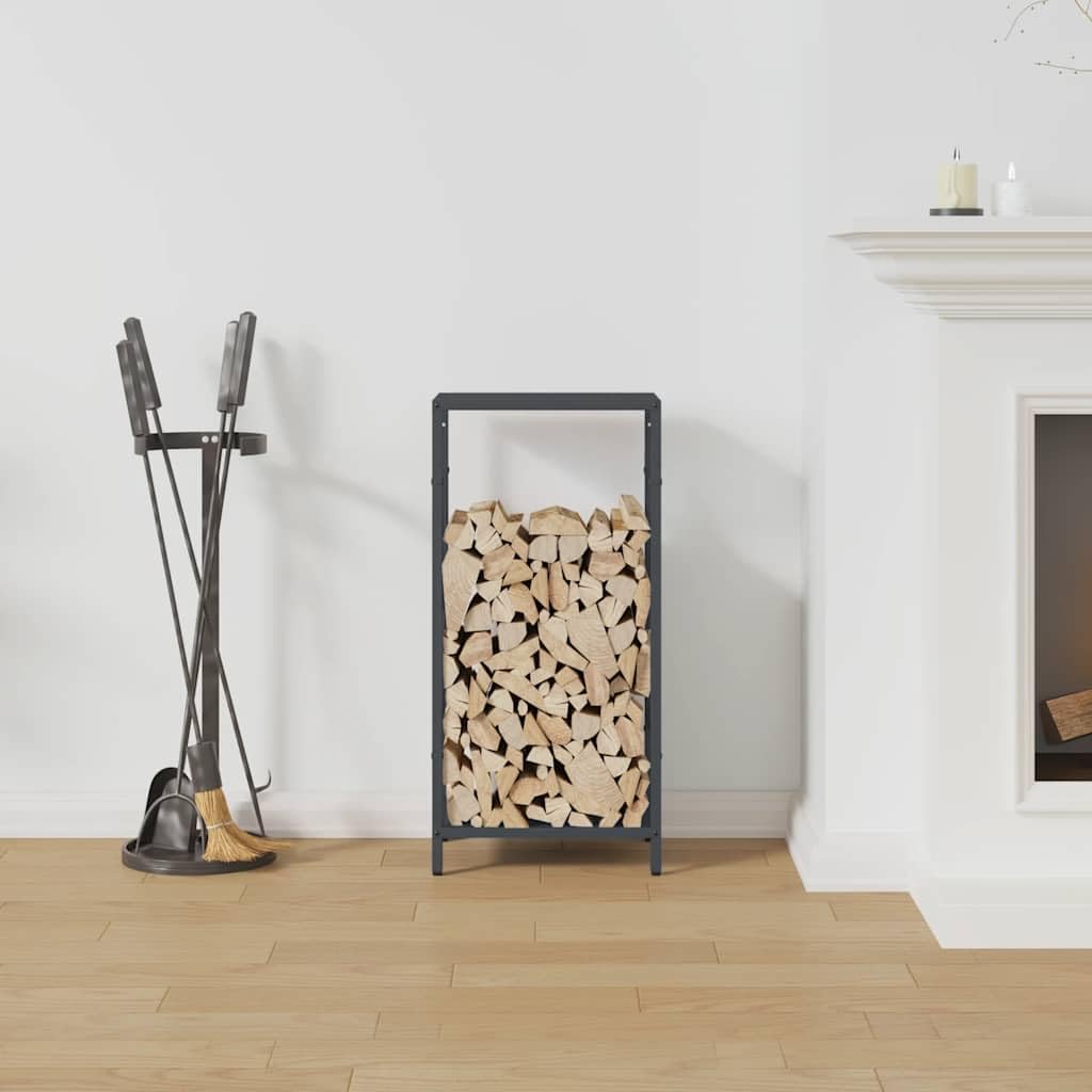 Étagère à bois de chauffage en acier laminé à froid pour un séchage ultérieur - Étagère stable pour bûches de bois anthracite avec les dimensions 34 x 25 x 70 cm