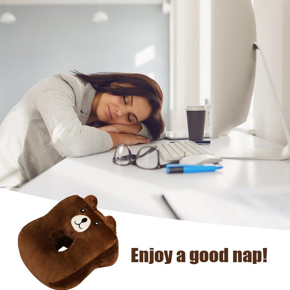 Zyluniy Nickerchen Kissen Rosa - Weiches Donut Kissen Für Schreibtisch & Büro