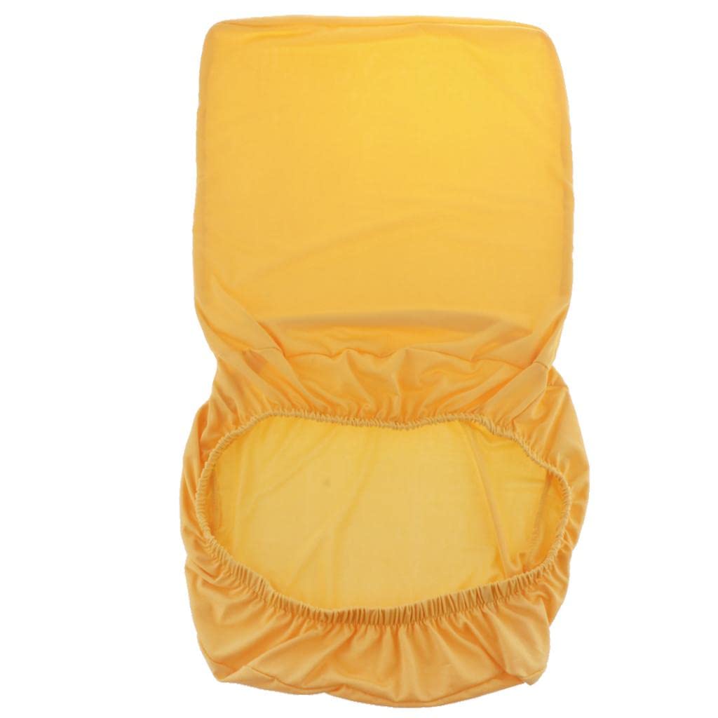 LR Decor Spandex Stretch Low Short Back Chair Cover Bar Stool Cover Yellow-image-9