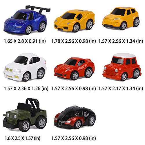 ToyerBee Car Toys-Die-cast Cars and Pull Back Vehicles for Toddlers & Kids (8 PCS)-Friction Powered-Bright Colored