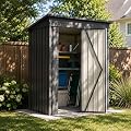 MNLR 5x3 FT Metal Outdoor Storage Shed, Compact Garden Shed