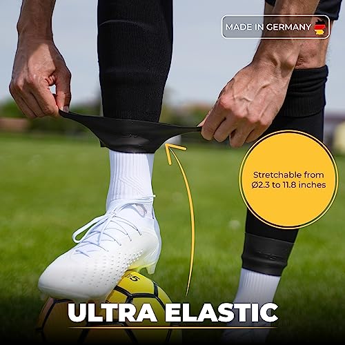 Paste ® Shin Guard Straps Soccer Silicone For Adult, Men, Women, Kids, Children & Youth Black - Shinguard Holders & Stays - Ankle Grip Tapes - Shin-Guard Stay, Tape & Bands As Football Accessories #TOP3