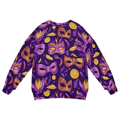 JUNZAN Mardi Gras Carnival Coin Big Girls Hooded Sweatshirt Fleece Hoodies for Girls Sports 4T2