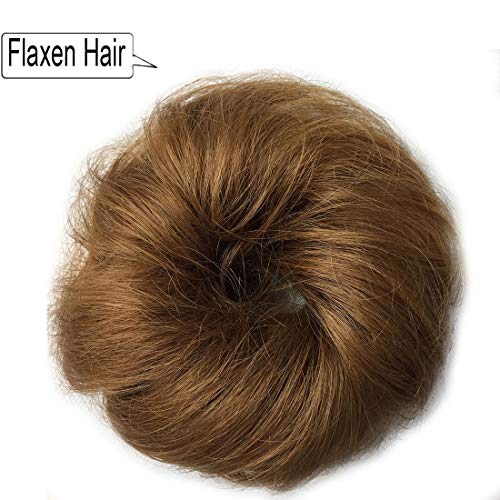 Goessom Wavy Hair Bun Extensions Flaxen Hair Updo Donut Hairpiece Perfect Messy bun hair Space buns Scrunchie Hairpiece Wig Hair
