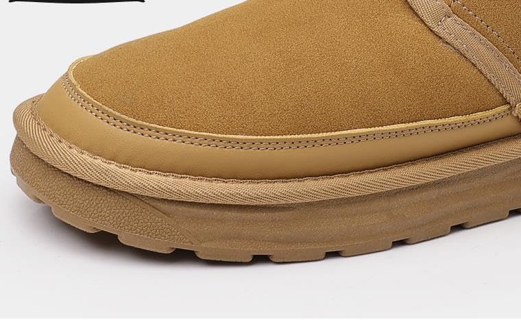 Men's Winter Snow Boots Fuzzy Cozy Suede Leather Cold Weather Warm Outdoor Casual Ankle Boots3