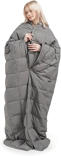 Miniatura 6 de Sleep Philosophy True North - Manta de gran tamaño, ganso y plumón con botones, acolchado de caja clásica, relleno pesado para campamento, viajes,