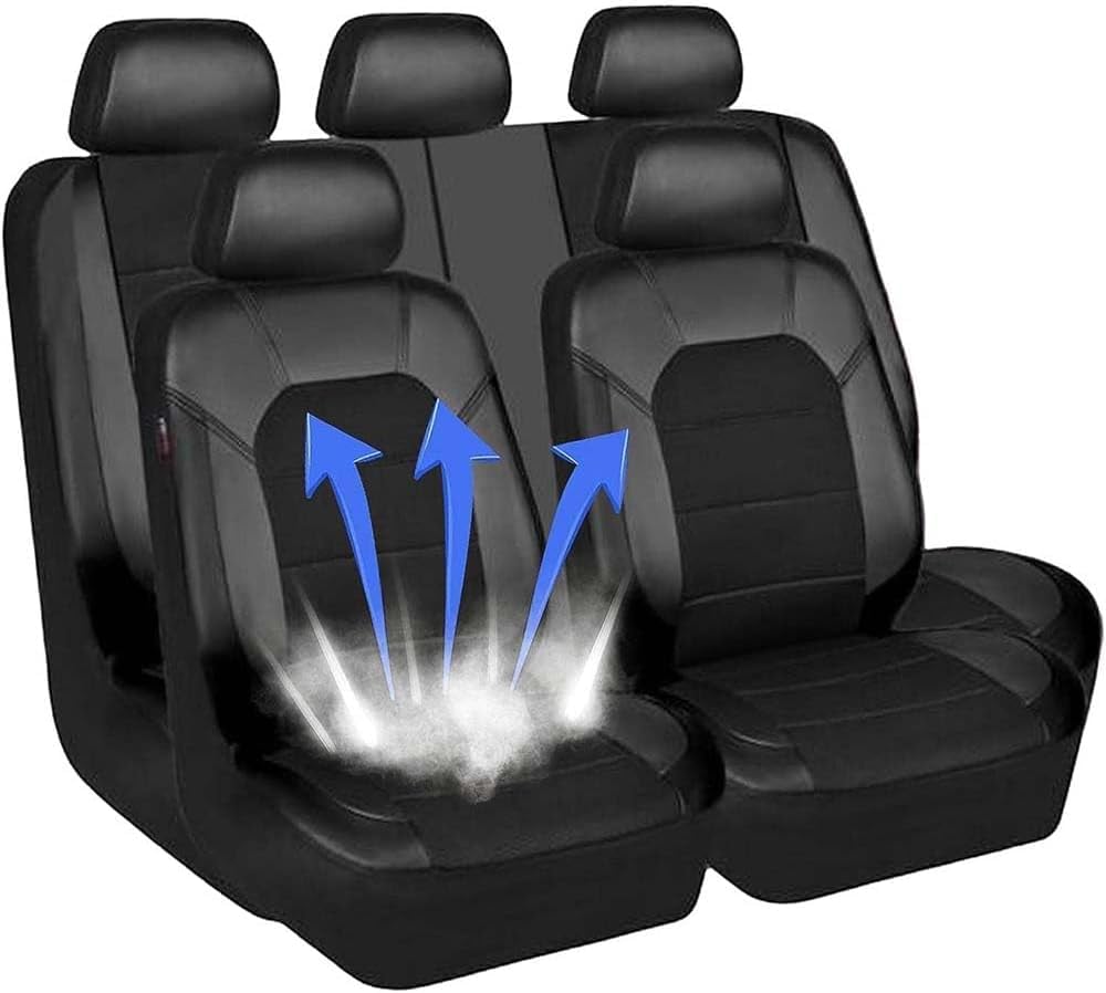 Voiture Housses De Siège Ensemble pour Suzuki Swift 2011-2023, Avant Et Arrière étanche Confortable Cuir Respirant Couvre-Siège Accessoires,A/Black