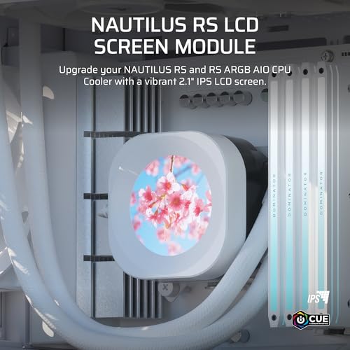 CORSAIR Nautilus RS LCD Module – for Nautilus RS and Nautilus RS ARGB AIO CPU Coolers – 2.1" IPS LCD Screen, Easy Tool-Free Installation – White - image 2