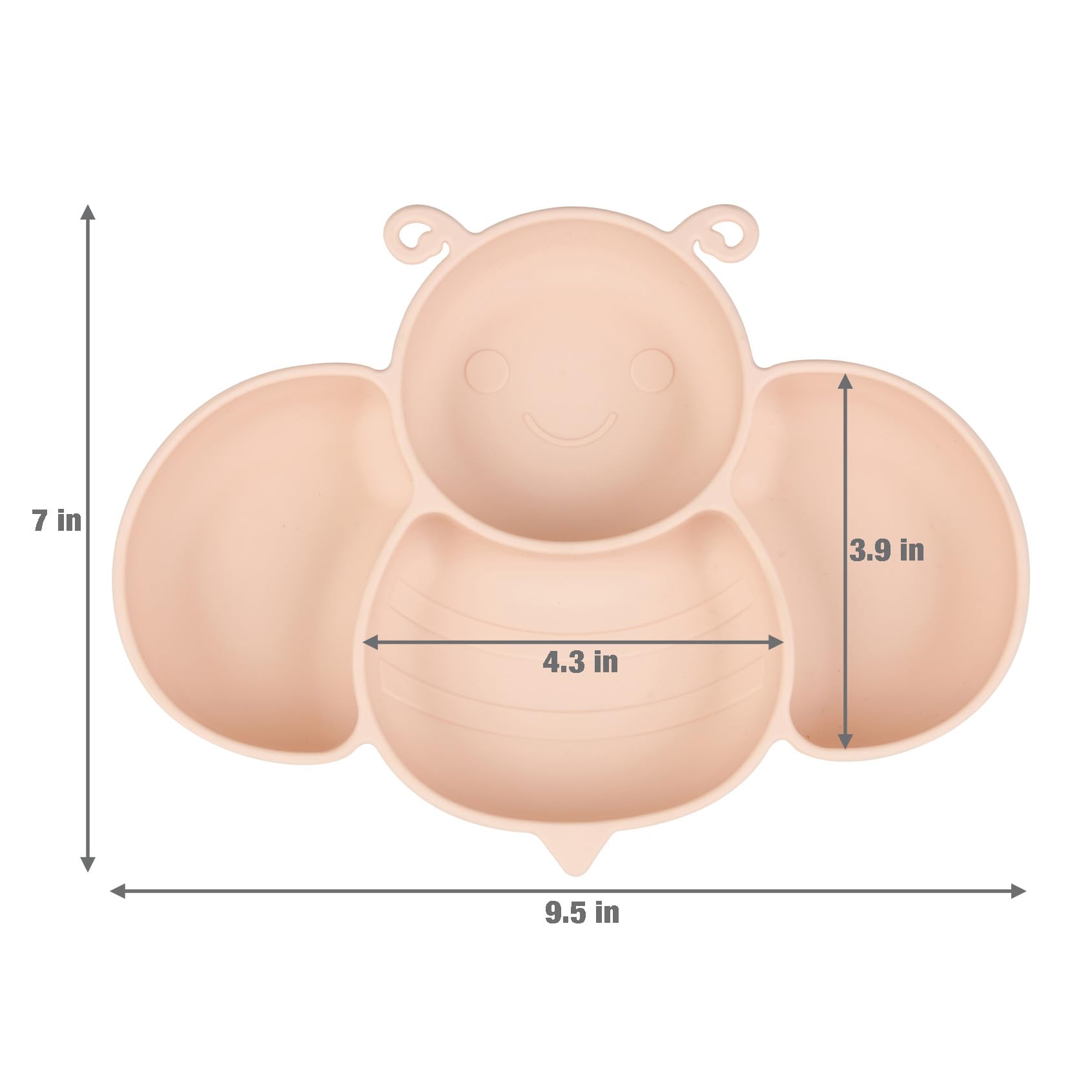 PandaEar Piatto di aspirazione in silicone per bambini bambini con 4 cucchiai auto-alimentazione