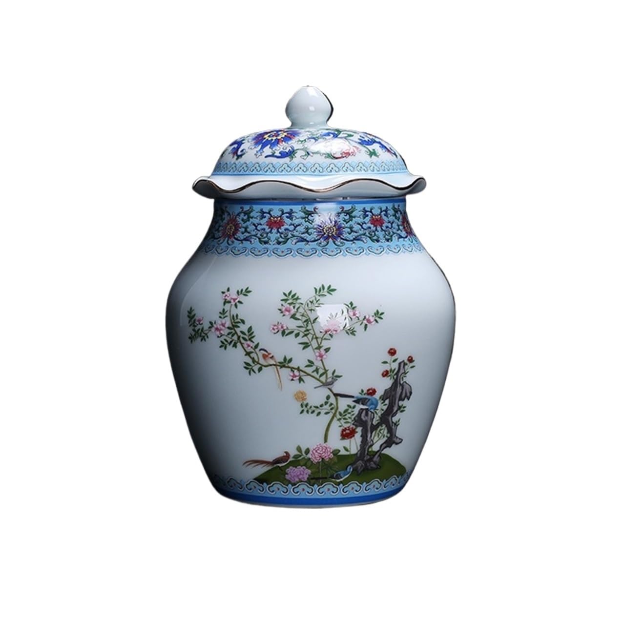 Vase With Lid, Ceramic Ginger Jar