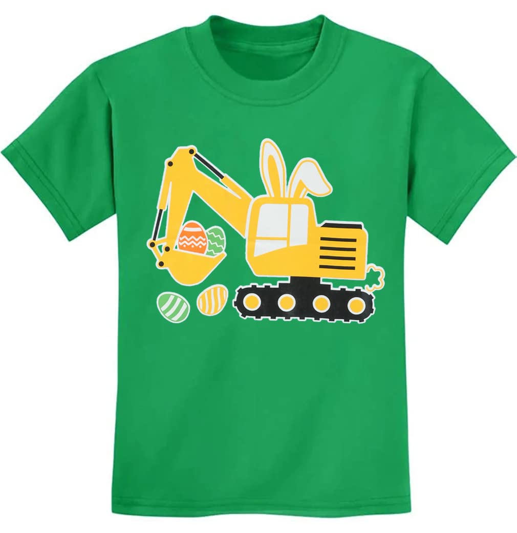DDSOL Easter Bunny Shirt for Toddler Boys Girls Eggs Hunts Tractor T-Shirts Kids Eggs-cavator Tees