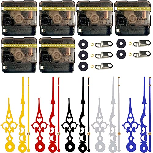 Image of Combo 5 of Ajanta Mfg. Battery Operated Plastic Ticking Wall Clock Movement Machine with Hands (Silver,Black,Gold,Maroon,Blue 1)