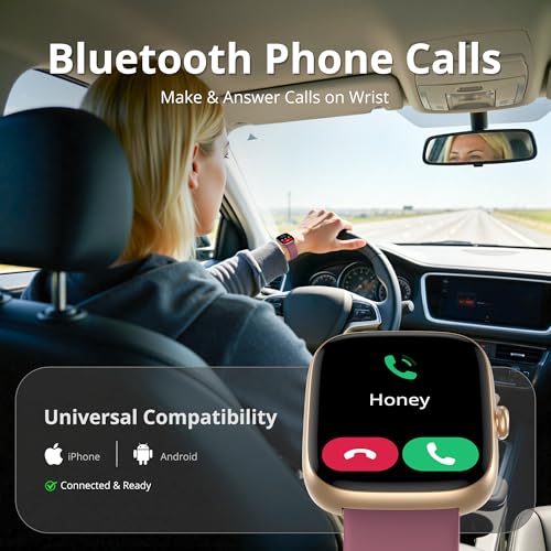 Image of Smart Watch for Women, 1.83 inch HD Touchscreen Fitness Tracker, Bluetooth Calling, 110+ Sports Modes, Heart Rate SpO2 Sleep Monitor, DIY Dial, IP67 Waterproof, Compatible with Android & iOS