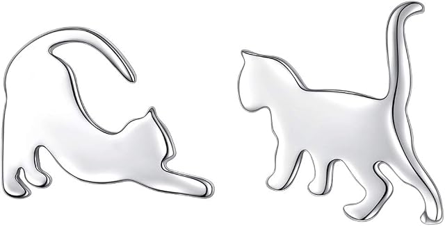 925 Sterling Silver Cute Animal Cat Stud Earrings for Women Birthday Jewelry Gift for Cat Lovers