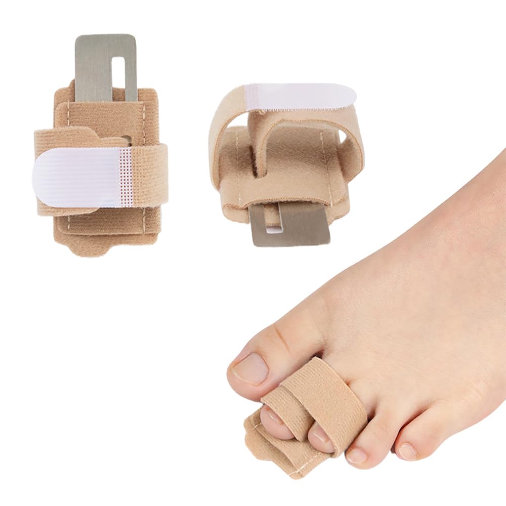 2pcs Hammer Toe Corrector for Women & Men, Reusable Fabric Hammer Toe Straightener for Broken Toes, Hammer Toe Splint Protector with Cushion Bandage-image-3