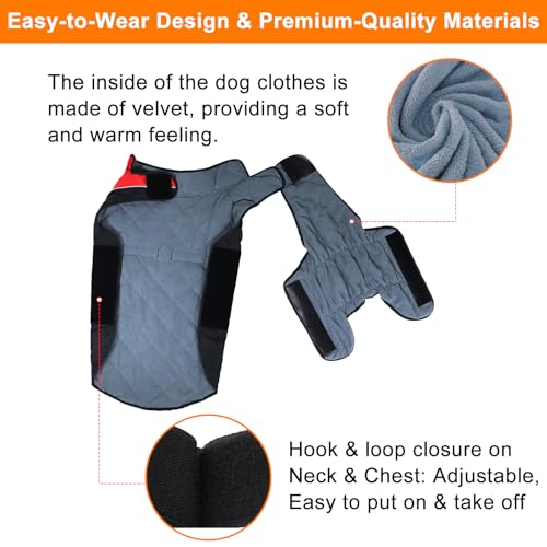 Warm Dog Winter Coat, Gimilife Dog Sweater Cold Weather Coats Waterproof Dogs Apparel Clothes Pet Jacket Padded Vest Outfit for Small Medium Large Dogs