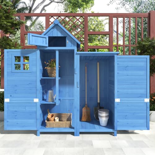 Capanno per attrezzi in metallo 242x126x182 cm – Armadio da giardino resistente alle intemperie con porta chiudibile a chiave e ventilazione – Come garage per biciclette, contenitore per bidoni della