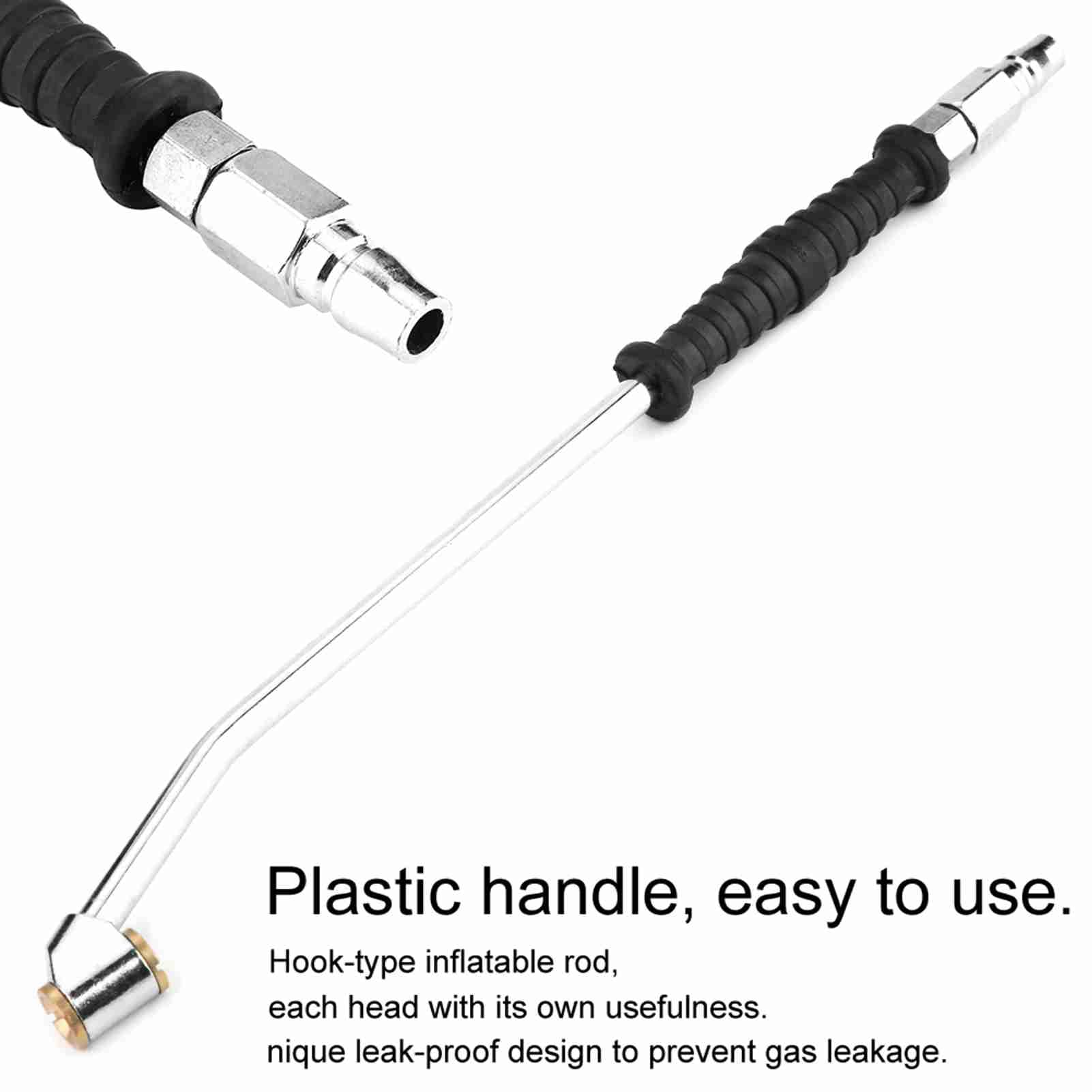 QANYEGN Closed Air Chuck, Extended Reach Dual Head Air Chuck, Heavy Duty Lock On Tire Inflate Chuck for Semi, RV, Truck Dually Tires