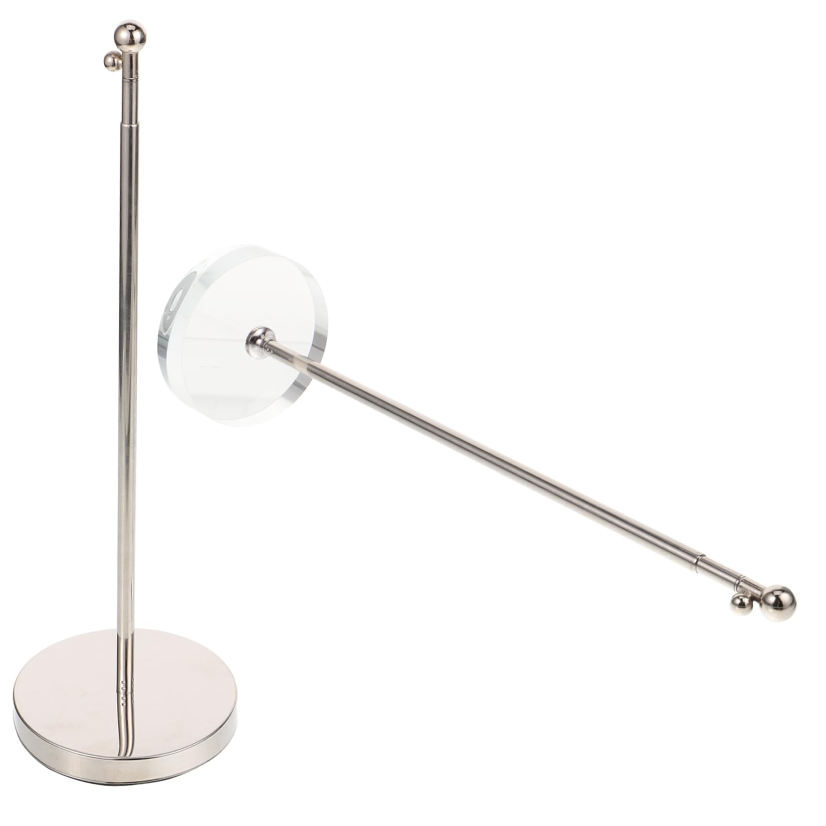 Portabandiera da Interno 2pezzi con Base Stabile in Metallo e Vetro, Asta Bandiera Telescopica per Piccole Bandiere, per Decorazioni da Party e Ufficio