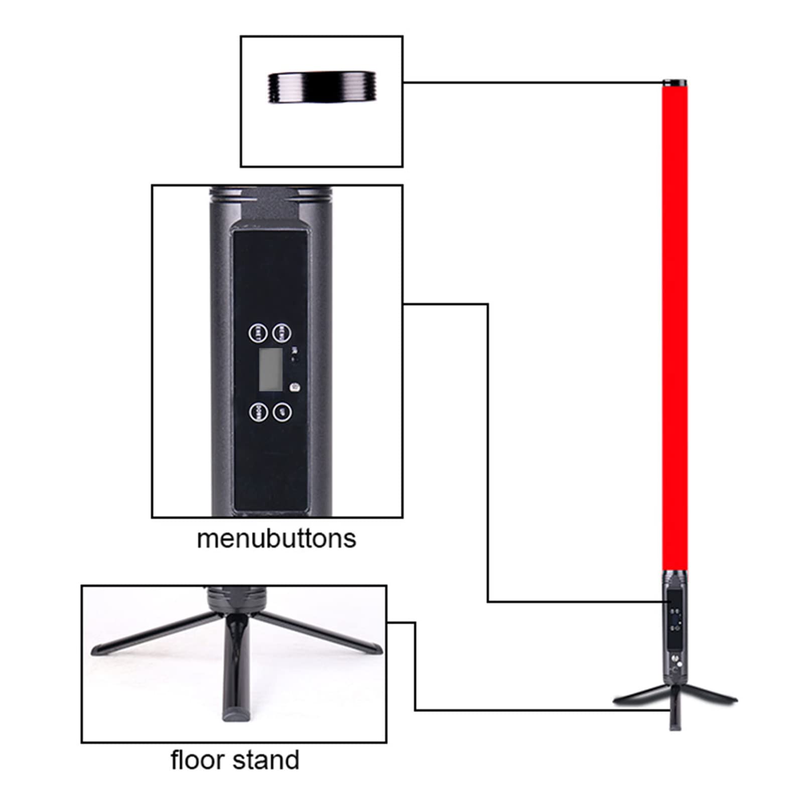 【送料無料】Floor Stand Light Sunpez 60.5 in. H Transparent Stand Light Standard Floor