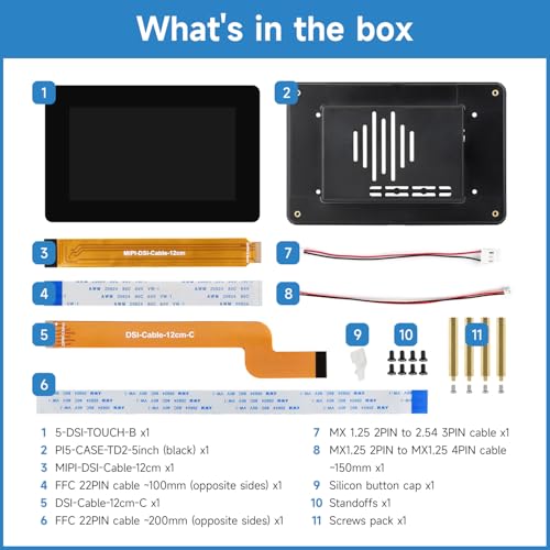 Image of KLAYERS 5inch DSI Touch Display Compatible with Raspberry PI,IPS Capacitive Panel,720x1280 Pixels,Come with Protective Case