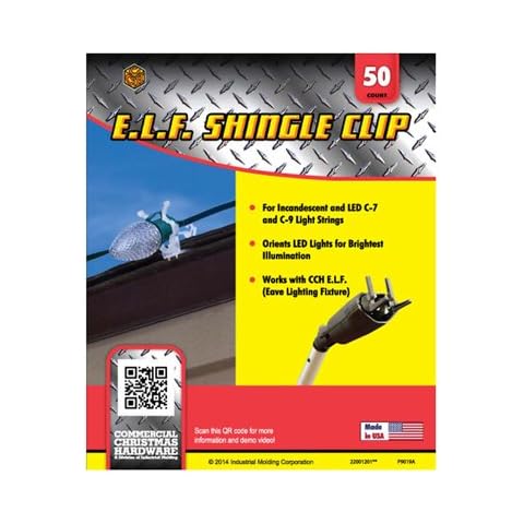 COMMERCIAL CHRISTMAS HARDWARE 2200120102 50CT Eve Shingle Clip Cover