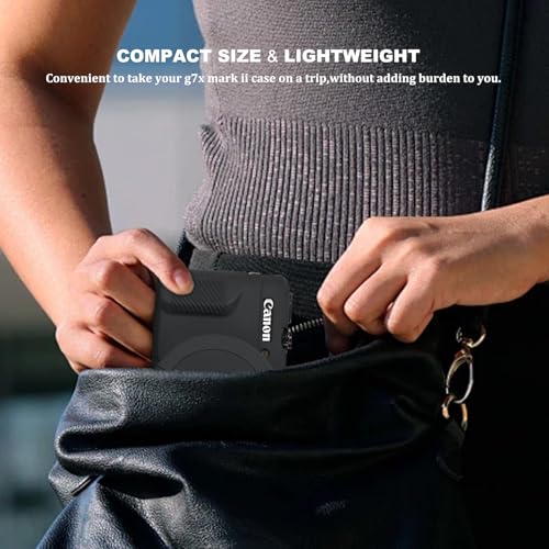 Funda de silicona para cámara Canon PowerShot G7X Mark II negra miniatura 4